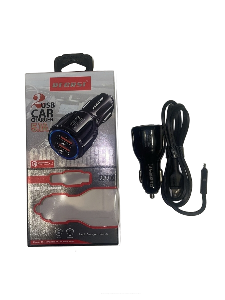 Şarj adapteri maşın üçün 2USB REGRSI (micro) qara Şarj adapteri maşın üçün 2USB REGRSI (micro) qara