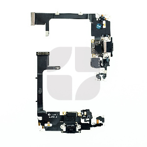 Enerji doldurma paneli/ sistem konnektoru/ mikrofon iPhone 11 Pro qara ORG ehtiyat hissəsi - iFix