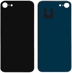 Arxa qapaq iPhone 8 (böyük kəsik) qara ORG
