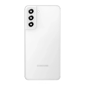 Arxa qapaq kamera şüşəsi ilə Samsung S21 FE (G990F) ağ 