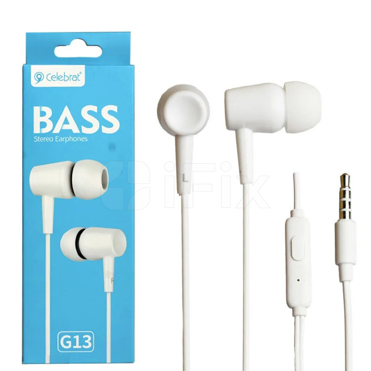 Qulaqlıq 3.5mm Celebrat G13 ağ Qulaqlıq 3.5mm Celebrat G13 ağ