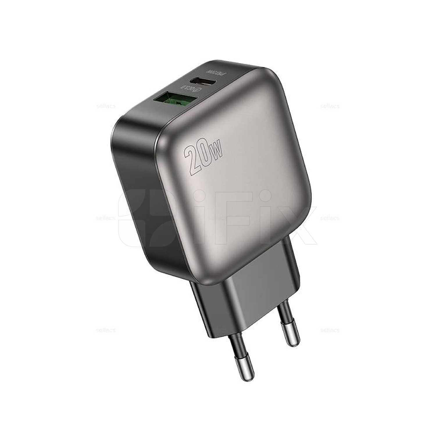 Şarj adapteri PD 20W + USB QC Borofone BAS54A (Type-C) qara Şarj adapteri PD 20W + USB QC Borofone BAS54A (Type-C) qara