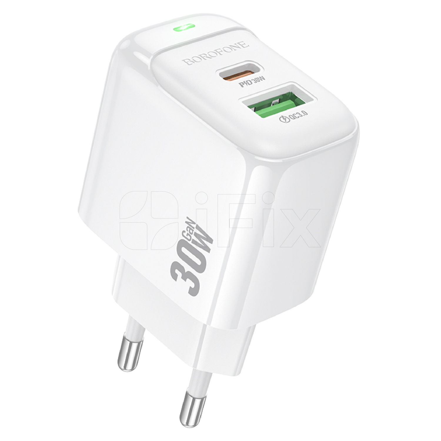 Şarj başlığı PD 30W + USB QC Borofone BAS45A ağ Şarj başlığı PD 30W + USB QC Borofone BAS45A ağ