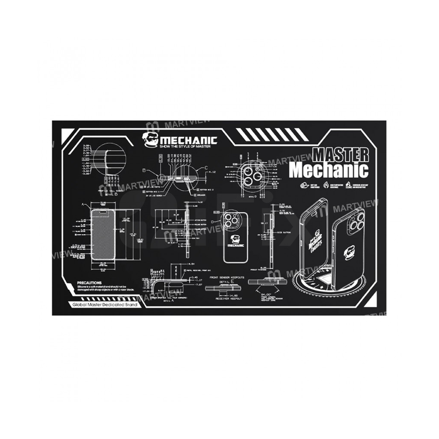 Xalça silikon istiyə davamlı MECHANIC V77 (600*350 mm)