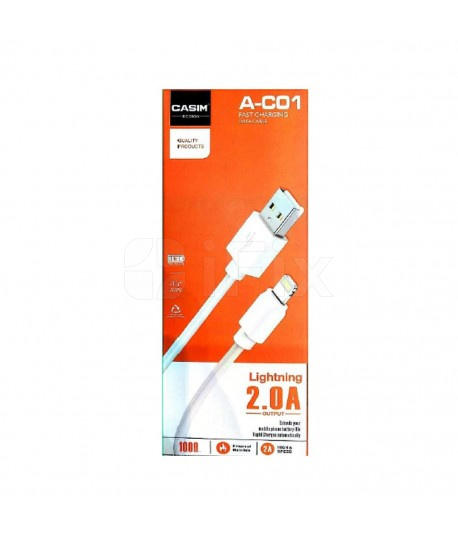 Kabel USB Casim A-C01 (Lightning) ağ Kabel USB Casim A-C01 (Lightning) ağ