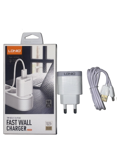 Şarj adapteri USB QC LDNIO A303 (Type-C) ağ Şarj adapteri USB QC LDNIO A303 (Type-C) ağ