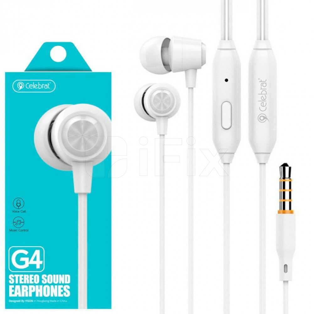 Qulaqlıq 3.5mm Celebrat G4 ağ Qulaqlıq 3.5mm Celebrat G4 ağ